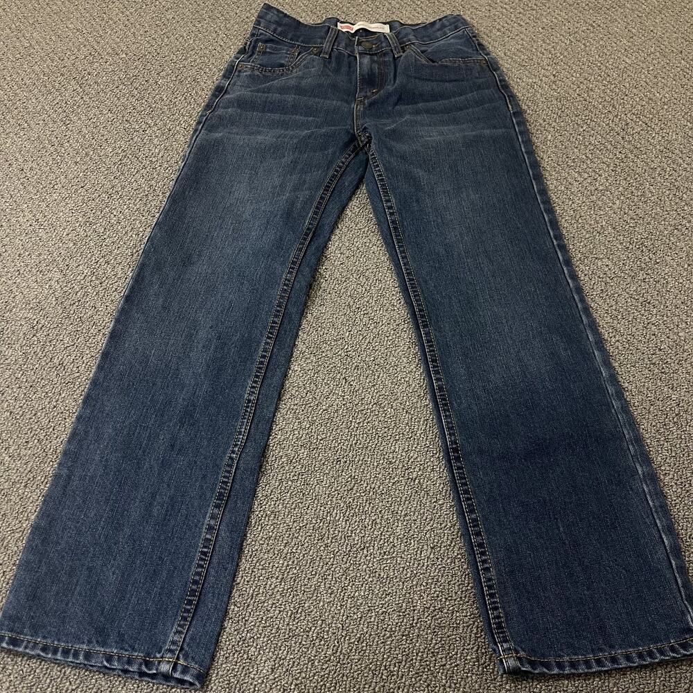 Levis 505 Jeans Boys 12 Regular 26x27 Blue Denim Straight Adjustable Waist *